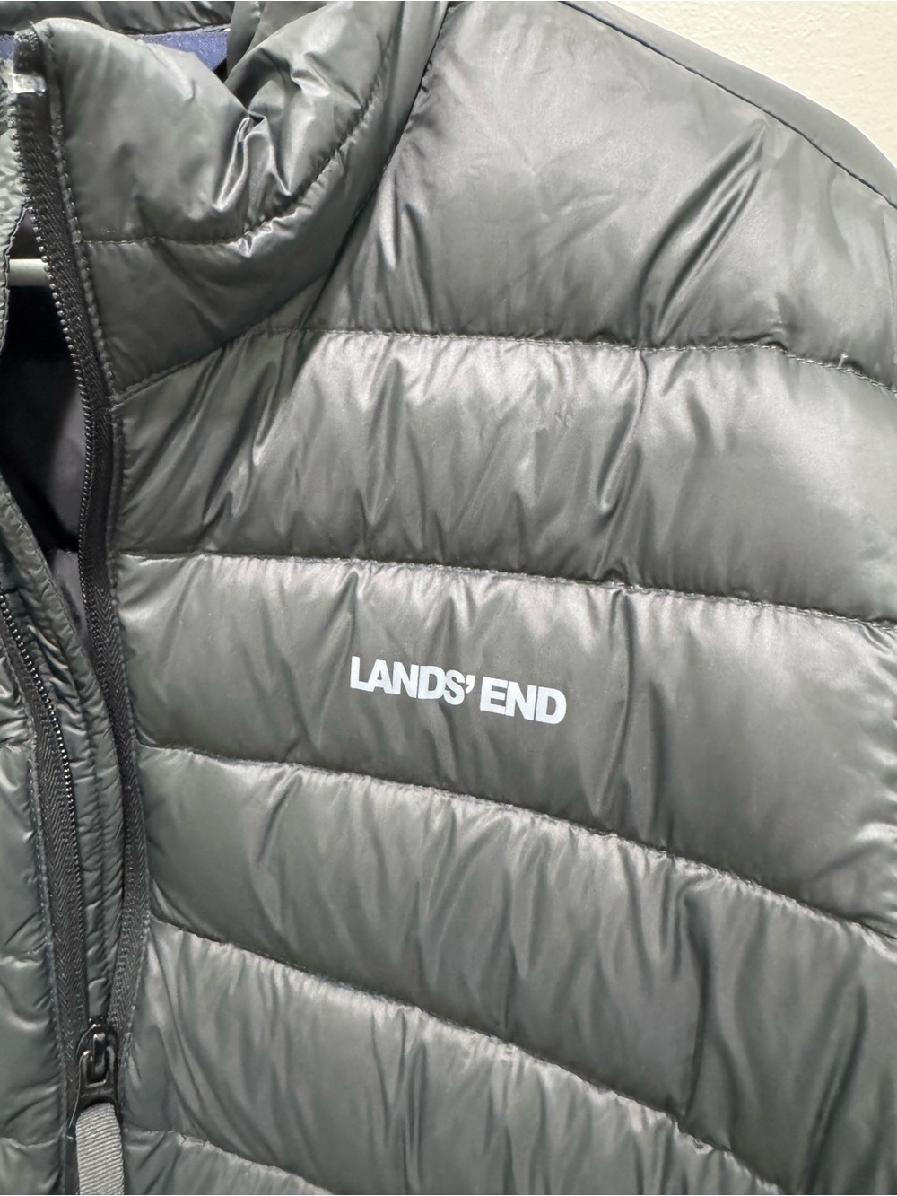 Lands’ End Men’s Wanderweight Packable Down Jacket Black Small 34-36 Lightweight - Picture 3 of 13